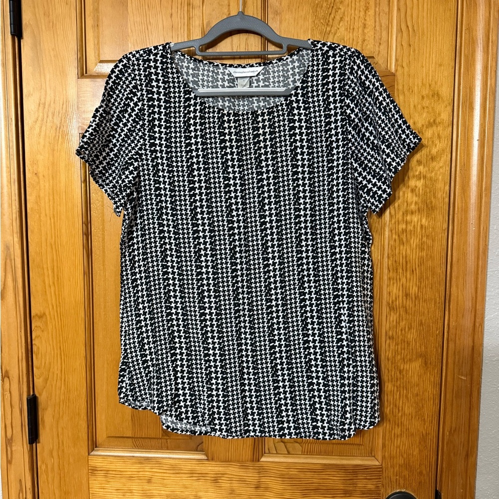 Christopher & Banks Black and White Patterned Blouse size Small